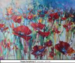 Poppy Symphony-1, Oil on Canvas